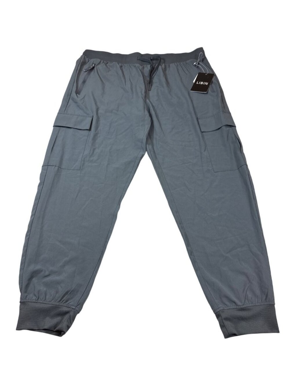 Libin Cargo Jogger Pants womens XXL Gray Elastic Waist Lightweight (K621) - Picture 3 of 10
